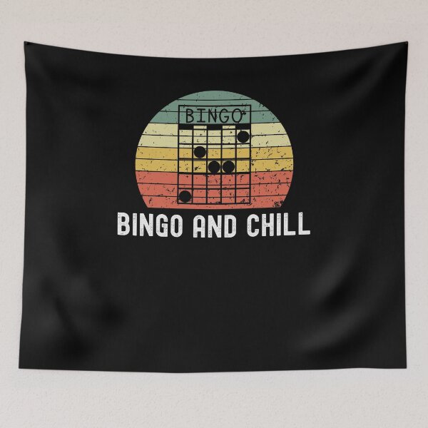 Item preview, Bingo and chill funny bingo player joke retro sunset designed and sold by snowry.