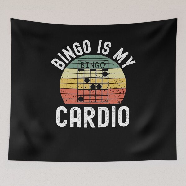 Item preview, Bingo is my Cardio funny bingo player joke retro sunset designed and sold by snowry.