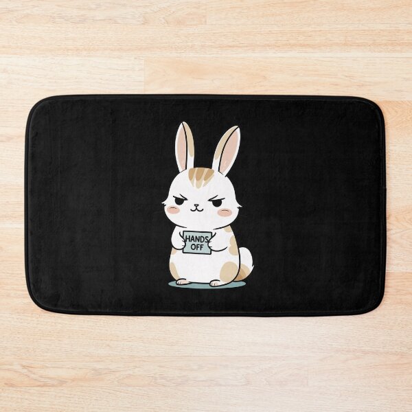 Item preview, an expressive pet holding a sign that says ‘hands  off!’ with a blend of assertiveness and softness designed and sold by All-Of-Art.
