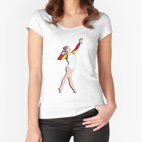 Gymnast Daniela Silivas Portrait Fitted Scoop T-Shirt