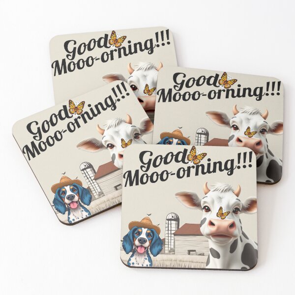 Item preview, Dairy Cow and Blue Tick Hound Good Morning designed and sold by Jessielee72.