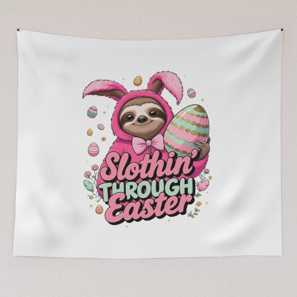Item preview, Slothin’ Through Easter | Funny Sloth Easter Bunny Shirt designed and sold by bannzy.
