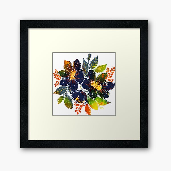 Aperçu de l'œuvre Fleurs bleues créée et vendue par waterigami.