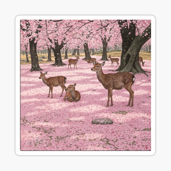 Item preview, Deer under Cherry Blossoms. designed and sold by SammyMorry.