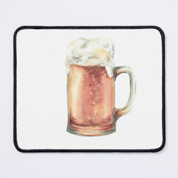 Item preview, Copy of Beer mug with light beer and foam. Masses or litre of beer Oktoberfest drink Watercolor illustration designed and sold by BartolArt.