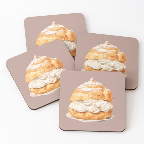 Item preview, Watercolor Cream Puff on a Plate designed and sold by Violet Peonies.