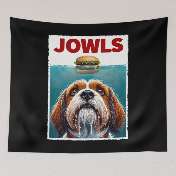 Item preview, Funny Petit Basset Griffon Vendeen and Hamburger Parody Jowls Dog Lover designed and sold by Kimberley King Art  King Art.