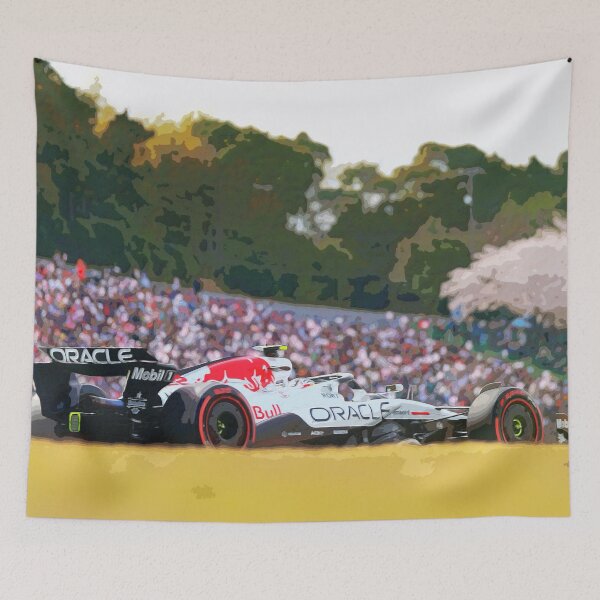 Item preview, Yuki Tsunoda racing his 2025 F1 car at Albert Park during the Japanese Grand Prix at Suzuka watercolor designed and sold by Rodissimus1984.