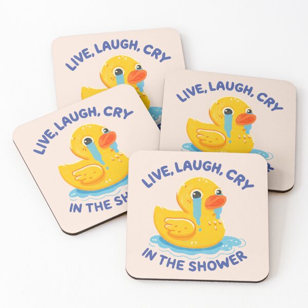 Item preview, Live, Laugh, Cry in the Shower - Funny Rubber Duck Illustration designed and sold by Itouchedabee.