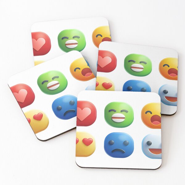 Item preview, Six Colorful 3D Emoji Icons Arranged on a Black Background designed and sold by Creative88Art.