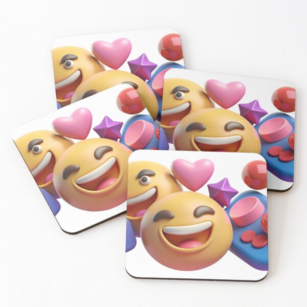 Item preview, 3D Digital Design with Smiling Yellow Emojis and Geometric Shapes designed and sold by Creative88Art.