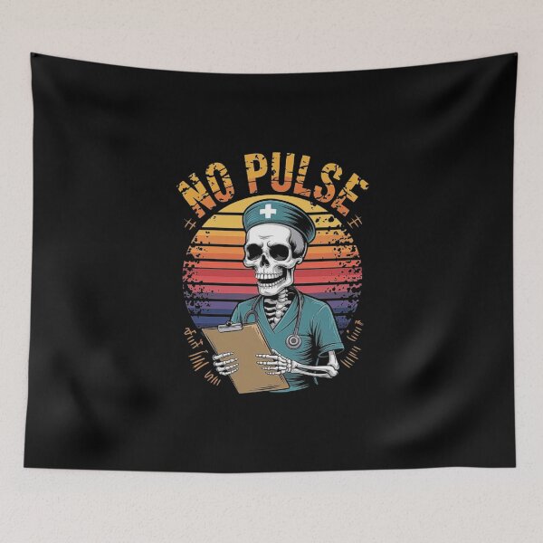 Item preview, Funny Skeleton Nurse No Pulse Design – Dark Humor Medical Art for Healthcare Workers designed and sold by love3617.