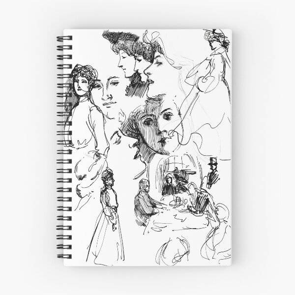Item preview, Sketchbook drawings from 1905. Original art. Alfred Edelfelt. designed and sold by Shoot-The-Moon.