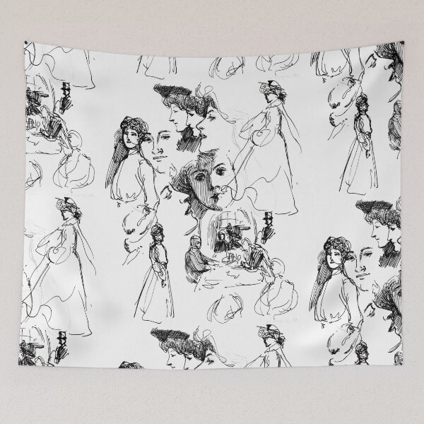 Item preview, Sketchbook drawings from 1905. Original art. Alfred Edelfelt. designed and sold by Shoot-The-Moon.