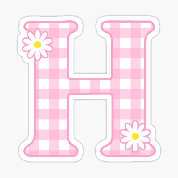 Item preview, Pink Gingham Monogram H with Daisies designed and sold by TheMonogramShop.