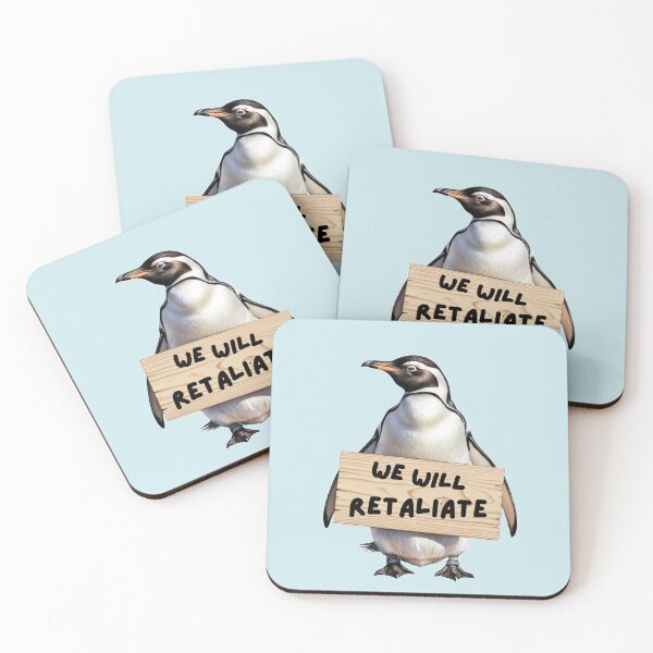 Item preview, Penguins against tariffs we will retaliate  designed and sold by FatBirdie.