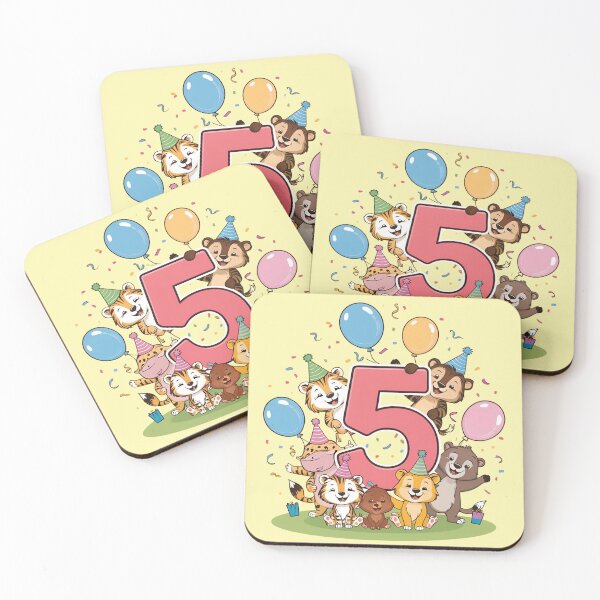 Item preview, 5th Birthday Party with Cute Animals – Number Five Celebration Artwork designed and sold by PromptYou.