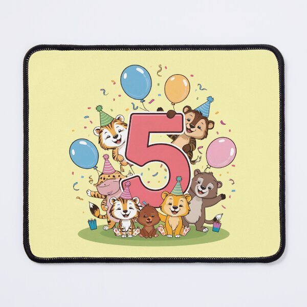 Item preview, 5th Birthday Party with Cute Animals – Number Five Celebration Artwork designed and sold by PromptYou.