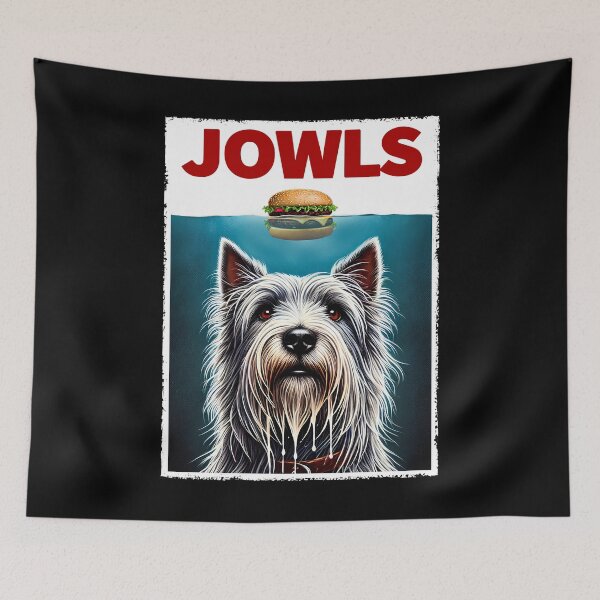 Item preview, Funny Skye Terrier and Hamburger Parody Jowls Dog Lover designed and sold by Kimberley King Art  King Art.