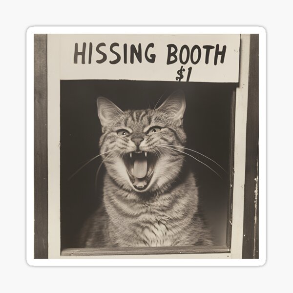 Artikel-Vorschau von Lustige Katze Küssen Zischen Booth Foto, designt und verkauft von RockFireMerch.