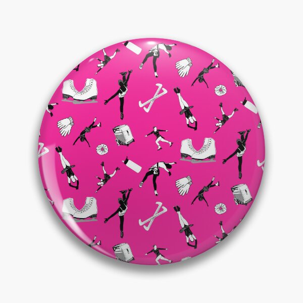 Item preview, Figure Skating Female Silhouettes and Accessories on Bright Pink  designed and sold by PD-Skating.