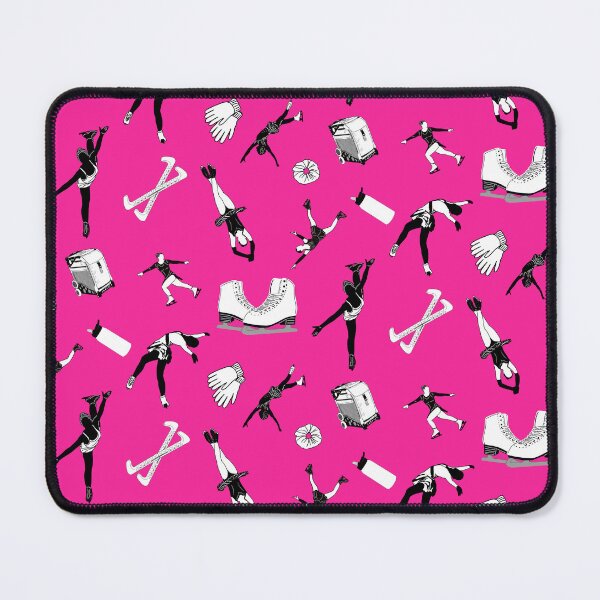 Item preview, Figure Skating Female Silhouettes and Accessories on Bright Pink  designed and sold by PD-Skating.
