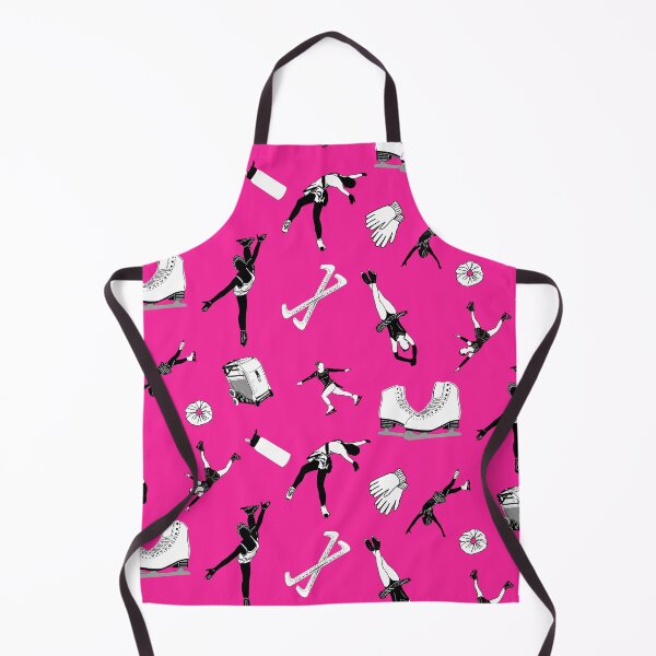 Item preview, Figure Skating Female Silhouettes and Accessories on Bright Pink  designed and sold by Purposely Designed.