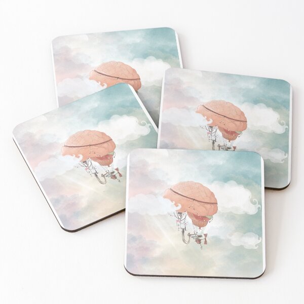 Item preview, Head in the clouds - girl in brain hot air balloon  designed and sold by Terouz.