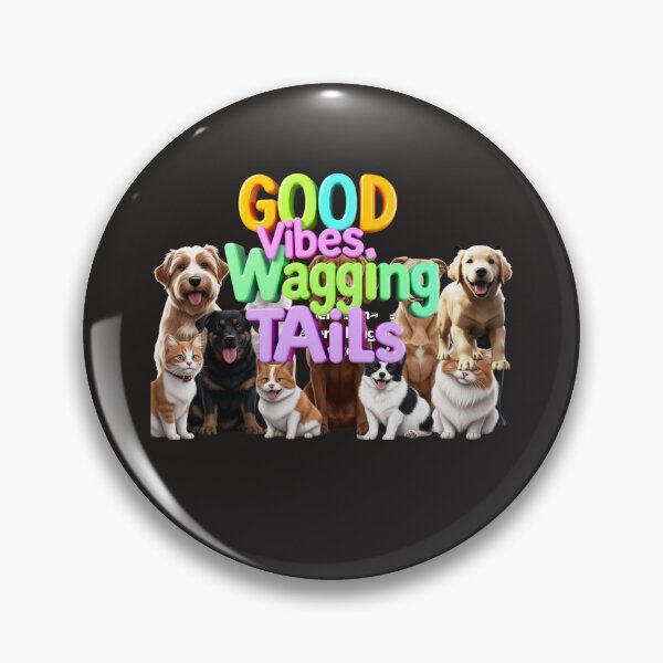 Item preview, GOOD VIBES, WAGGING TAILS T-SHIRT – The Perfect Pet Lover's Tee! designed and sold by Mikel-empire.