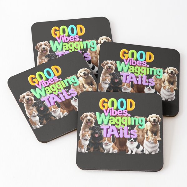 Item preview, GOOD VIBES, WAGGING TAILS T-SHIRT – The Perfect Pet Lover's Tee! designed and sold by Mikel-empire.