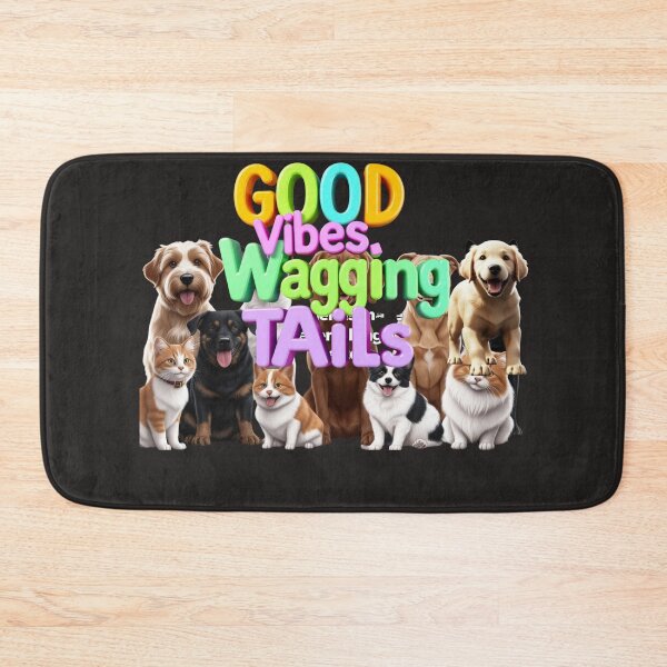 Item preview, GOOD VIBES, WAGGING TAILS T-SHIRT – The Perfect Pet Lover's Tee! designed and sold by Mikel-empire.