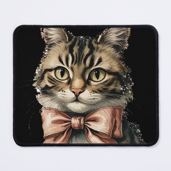 Item preview, Vintage Tabby Cat Portrait with Elegant Bow Tie designed and sold by Koloraist.