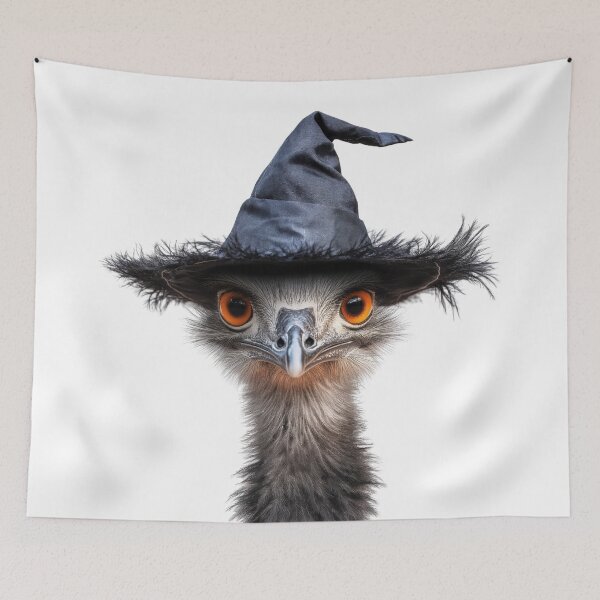 Item preview, Emu Wearing Halloween Witch Hat designed and sold by LazyOwlStore.