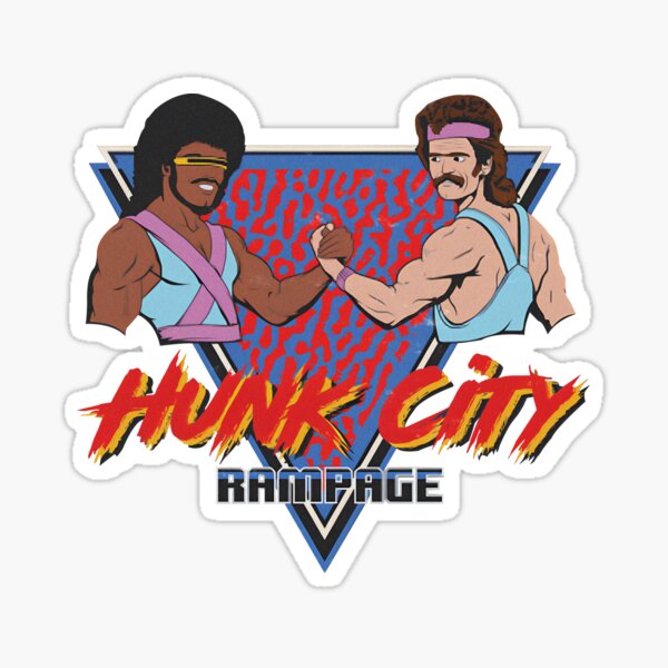Vista previa del artículo con la obra «Hunk City Rampage - Camisa de Garrett Garrison», diseñado y vendido por PotatoGear.