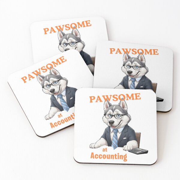 Item preview, Funny Husky Dog Accountant Cartoon Design – Cute Pet and Owner Artwork – Accountant Gift – Humorous Pet Parent Gifts designed and sold by KoraTalks.