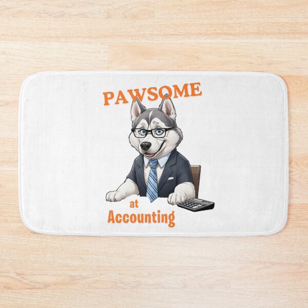 Item preview, Funny Husky Dog Accountant Cartoon Design – Cute Pet and Owner Artwork – Accountant Gift – Humorous Pet Parent Gifts designed and sold by KoraTalks.