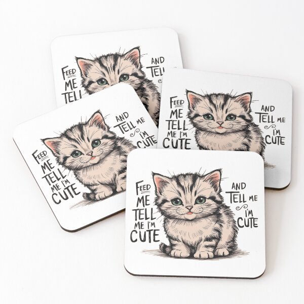 Item preview, Feed Me and Tell Me I'm Cute designed and sold by PinkiPop Studio.