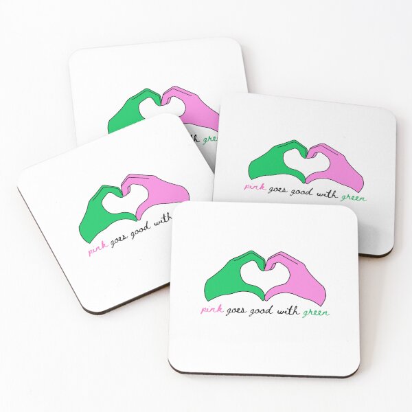 Item preview, Wicked Sticker PINK goes good GREEN HEART HANDS designed and sold by cici-at-theatre.
