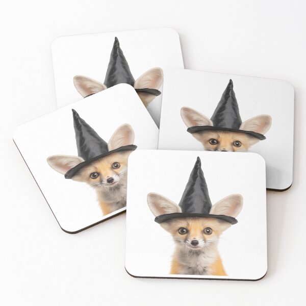 Item preview, Fennec fox Wearing Halloween Witch Hat designed and sold by LazyOwlStore.