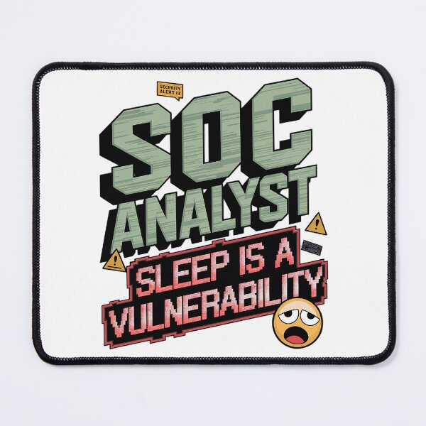 Item preview, SOC Analyst Sleep Is a Vulnerability Cybersecurity Art Meme Design designed and sold by pixelpopplanet.