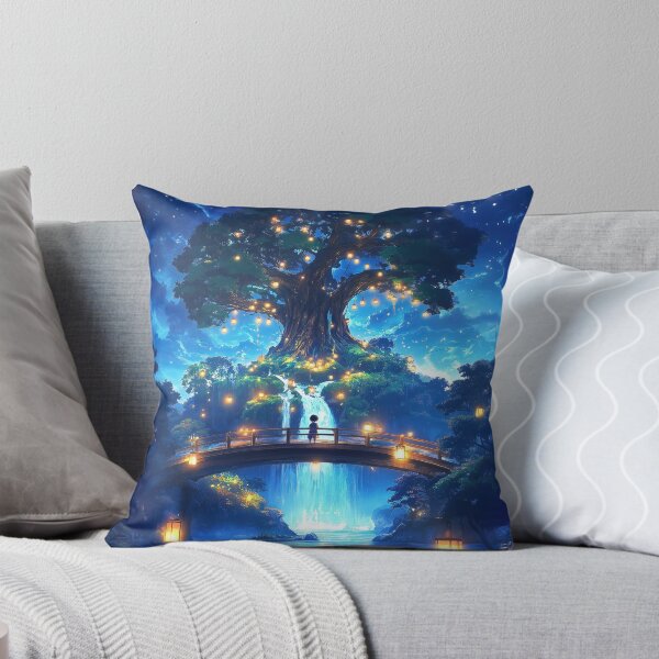 Item preview, Surreal Anime night landscape with tree designed and sold by TheArtistOf2022.