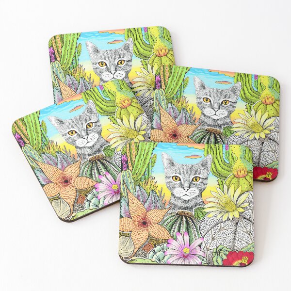 Item preview, Cat & Cacti designed and sold by SpaceCatVisions.