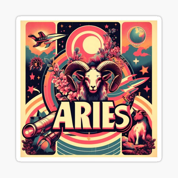 illustration representing the sign of Aries Sticker