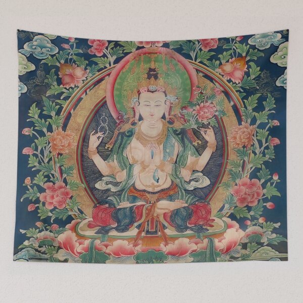 Item preview, Thangka Of Four-Armed Avalokitesvara designed and sold by Onodera.