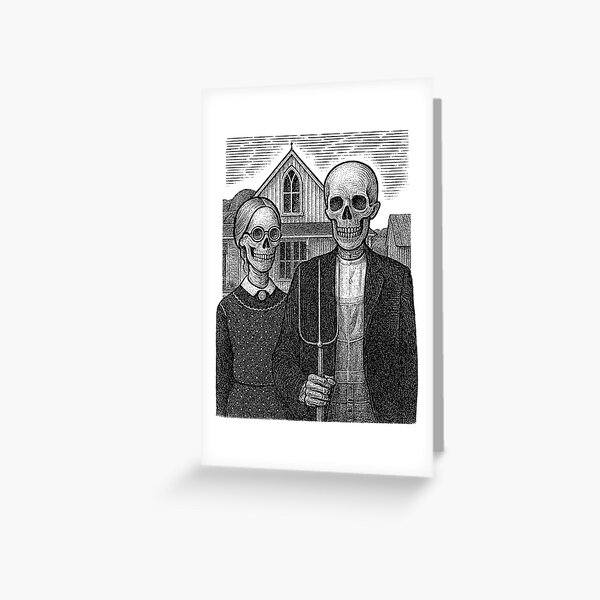 Item preview, American Gothic Skeleton Patriots designed and sold by studiodenny.