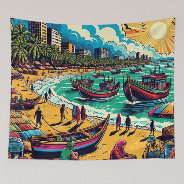 Item preview, Cox's Bazar Bangladesh AI Art – Perfect for Beach Lovers, Nature Enthusiasts & Vacation Accessories designed and sold by knalpot-design.