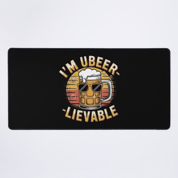 Item preview, Funny Beer Mug Pun Design – I’m Ubeerlievable Retro Style designed and sold by love3617.