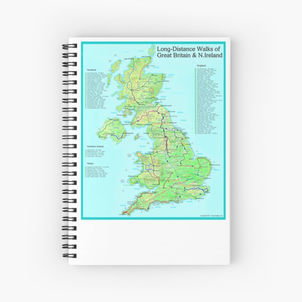 Aperçu de l'œuvre Randonnées de longue distance en Grande-Bretagne et en Irlande du Nord créée et vendue par Inspiring Maps.