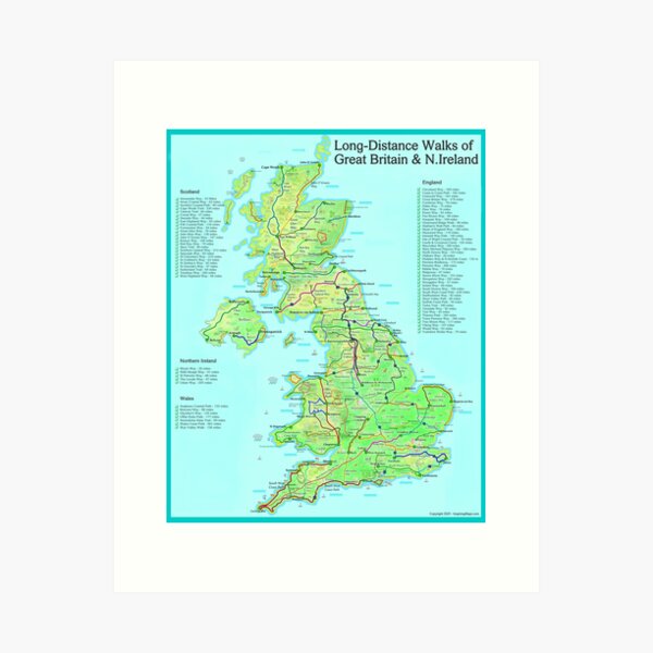 Item preview, Long-Distance Walks of Great Britain and Northern Ireland designed and sold by Inspiring Maps.