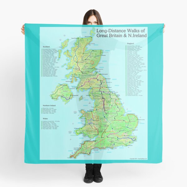 Item preview, Long-Distance Walks of Great Britain and Northern Ireland designed and sold by Inspiring Maps.